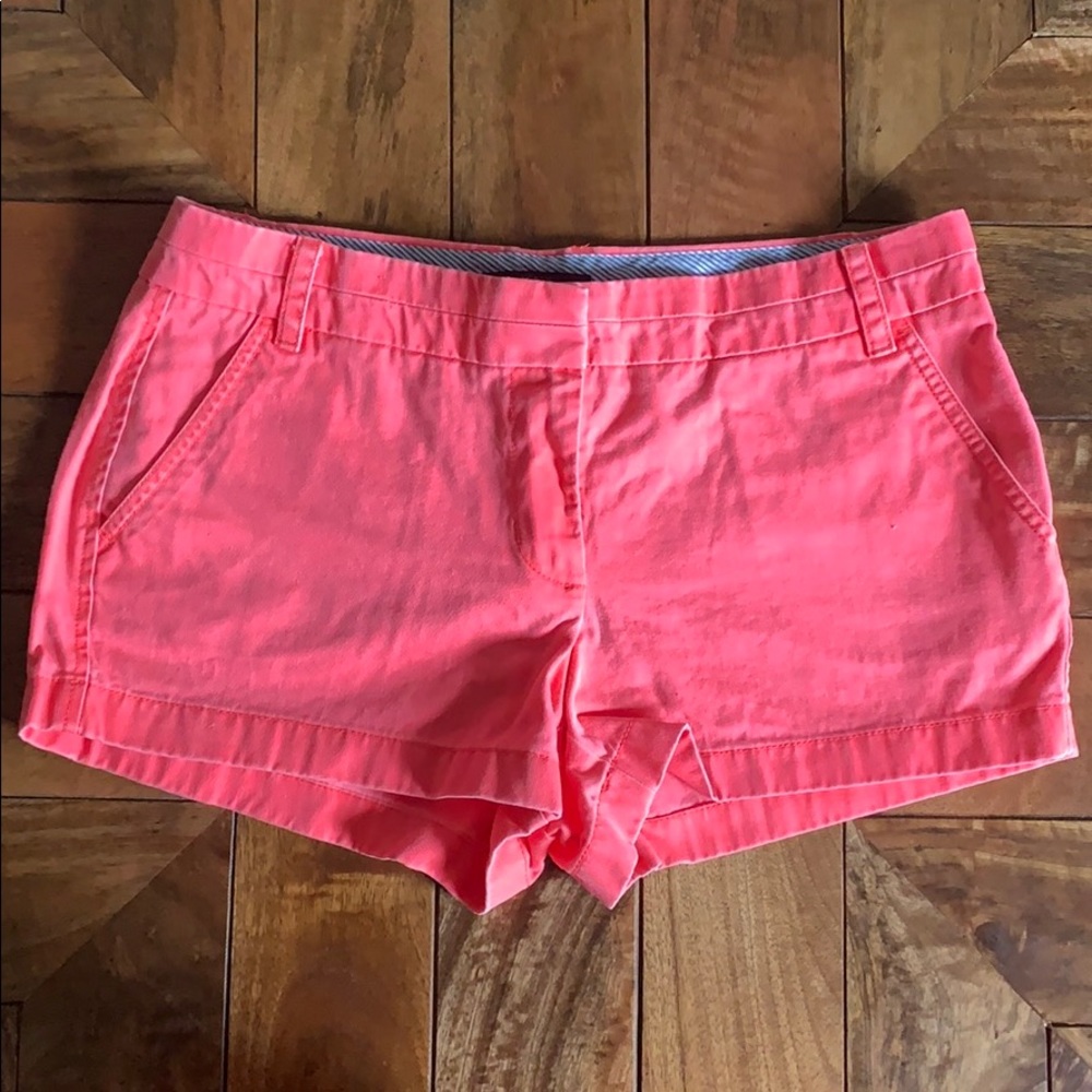 J. Crew pink chino shorts